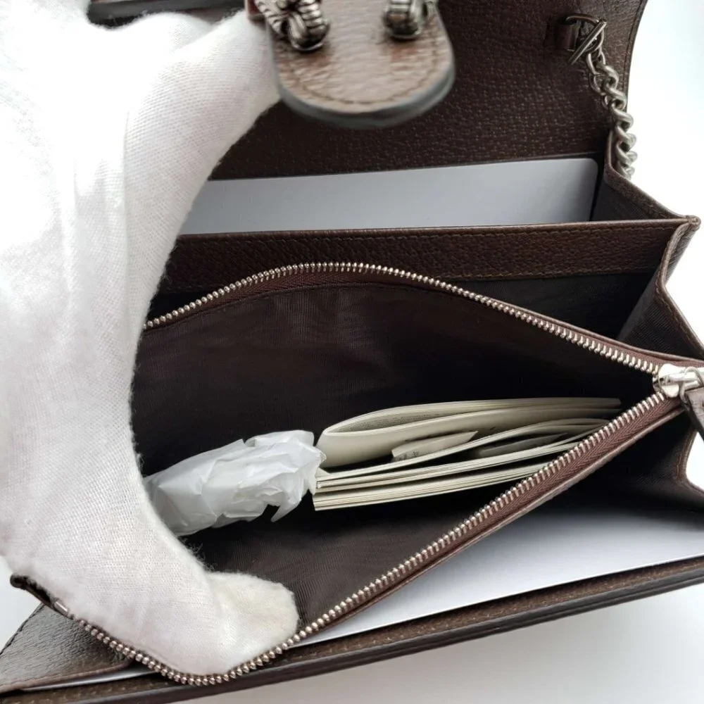 Gucci Dionysus GG Supreme Mini Chain Bag NWOT | Beige Monogram Canvas Crossbody - Picture 12 of 15